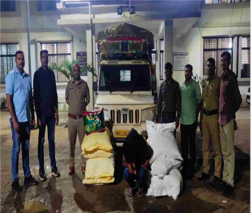 बोलेरोतून १०लाख १० हजाराचा प्रतिबंधित सुगंधित तंबाखूचा साठा जप्त